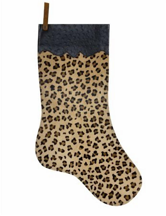 Showman - Cowhide Christmas Ostrich Cuff Stocking