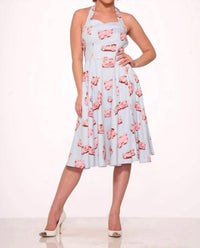 Orchid Bloom - Car Hop Halter Swing Dress
