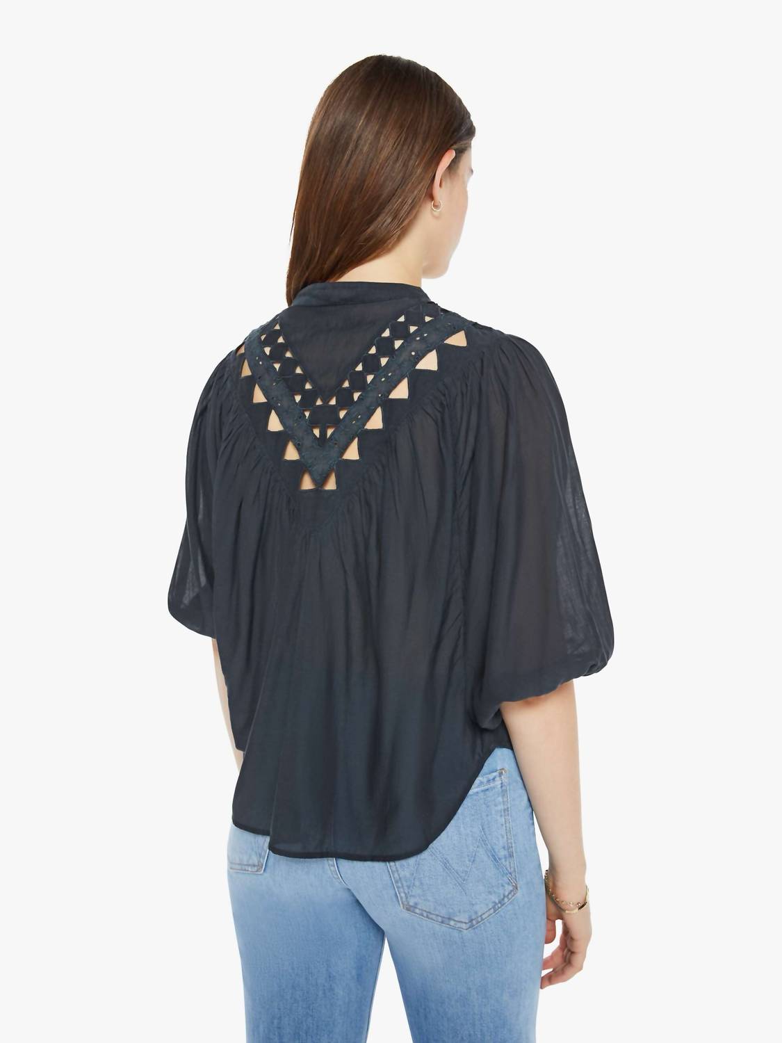 Mother V-yoke Shirt in trifecta - women's blouse - alternate view