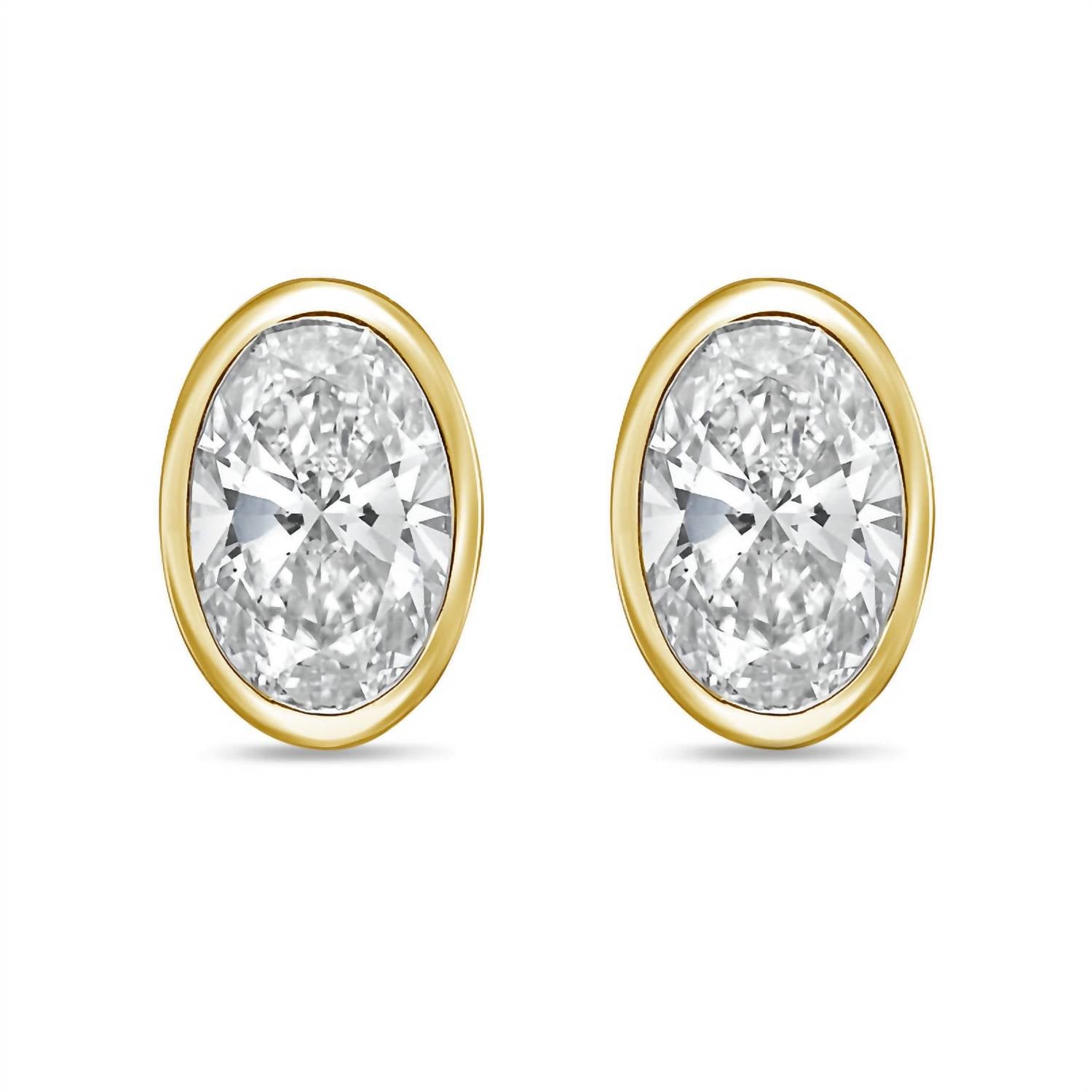 Diana M Jewels - Women's Oval Lab-grown Diamond Stud Earrings (6.00 Tcw) - Elegant