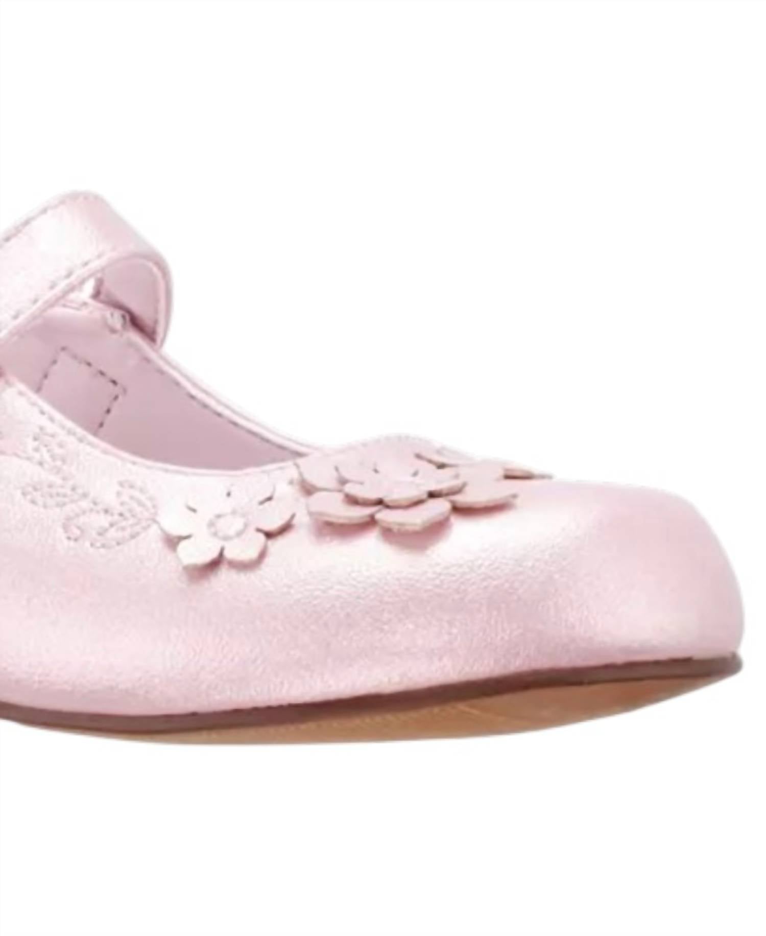 Nina Toddler Girls Elodee Mary Jane Dress Shoes in light pink shimmer - kids' shoe - detail view