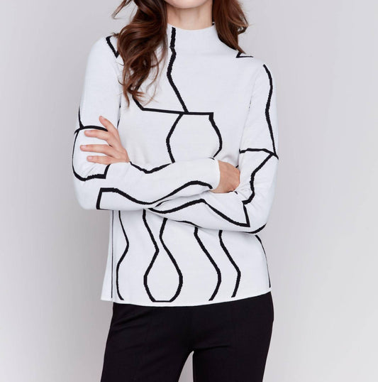 Charlie B - Reversible Jacquard Mock Neck Sweater