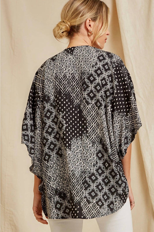 Andree By Unit - Floral Embroidered Kimono Jacket