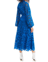 ALLISON NEW YORK MILA MIDI SKIRT in cobalt - women's skirt - detail view