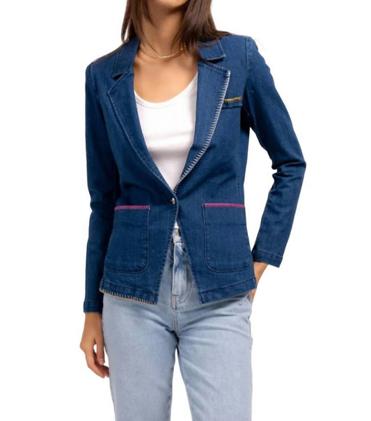 Central Park West - Mallory Whipstitch Denim Blazer