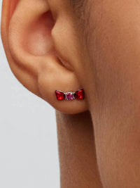 Pandora Disney Snow White Bow Stud Earrings in red - women's jewelry - detail view