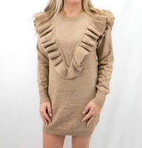 Entro - Ruffle Mini Sweater Dress