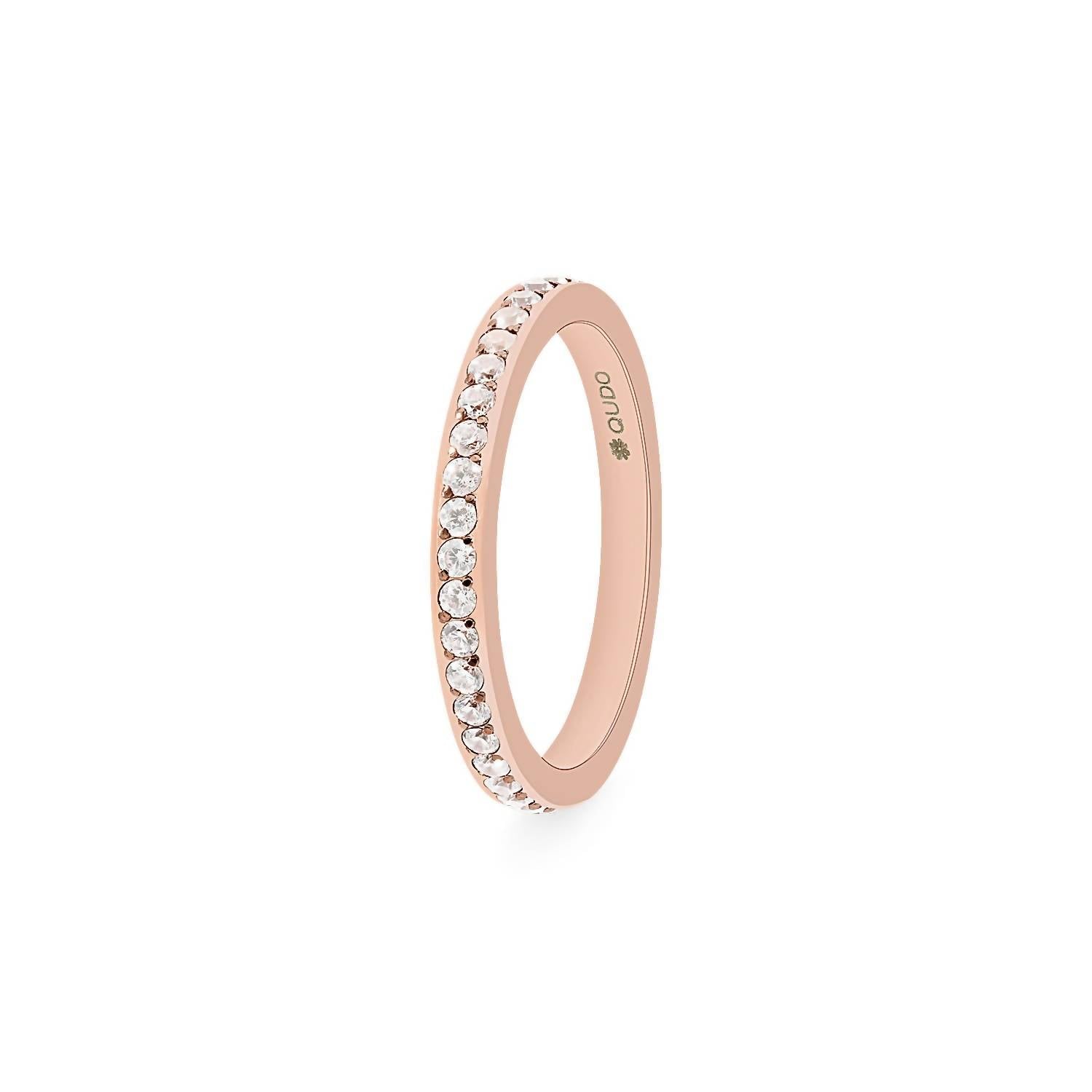 Qudo Women's Spacer Eternity Small Ring in rose gold - women's jewelry