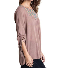 Umgee - Embroidered Baby Doll Top
