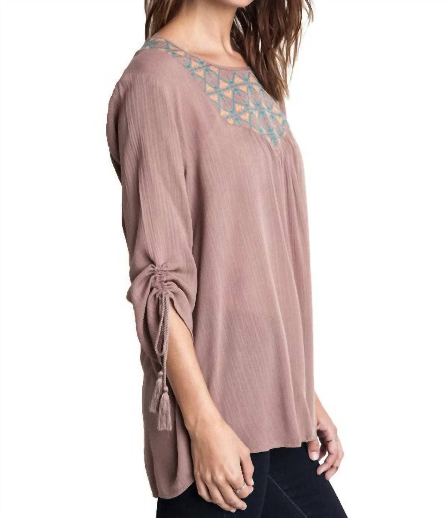 Umgee - Embroidered Baby Doll Top