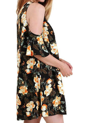 Umgee - Floral Cold Shoulder Dress