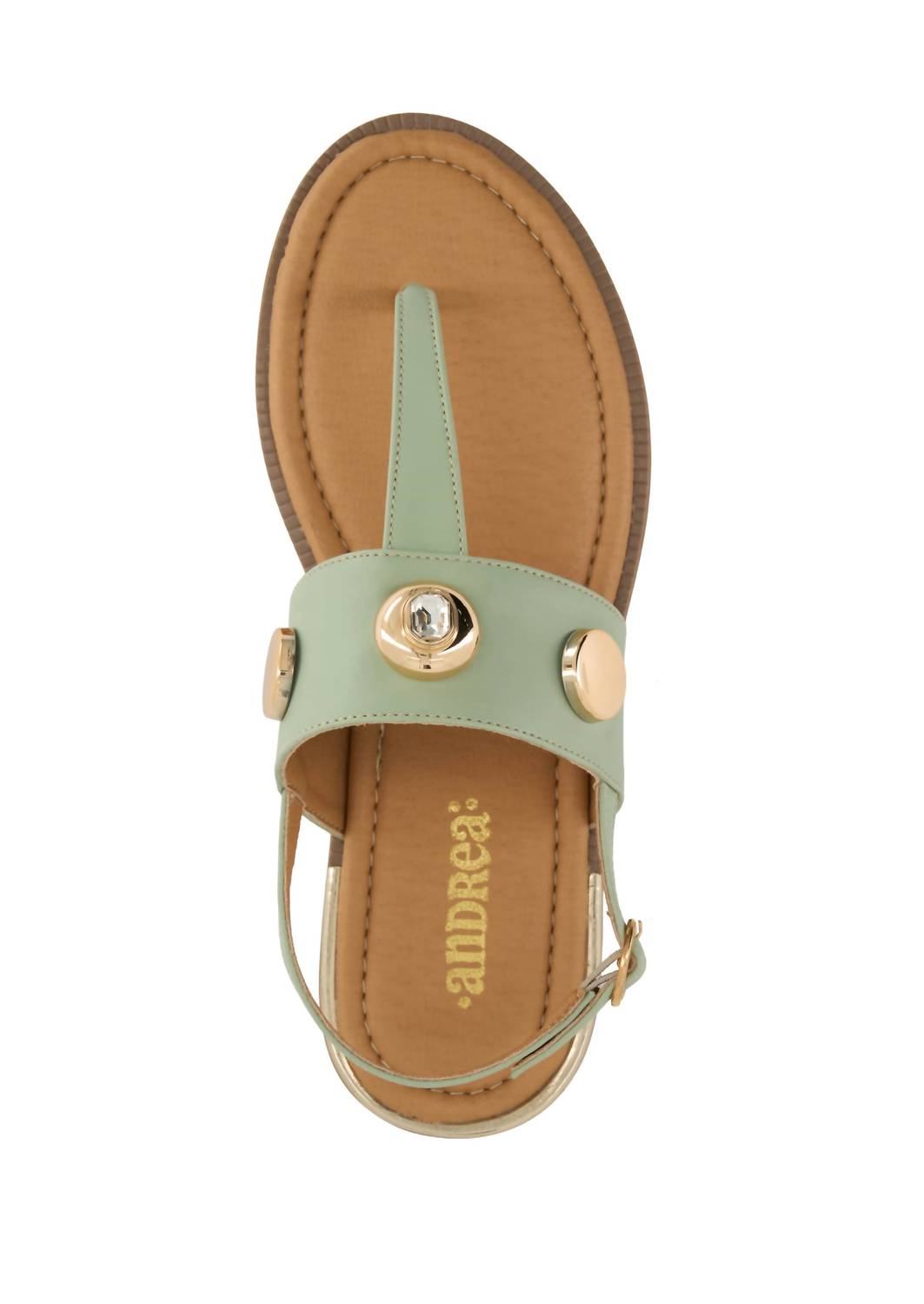 Andrea Women's Stylish Flat Sandal in green - women's sandal - alternate view