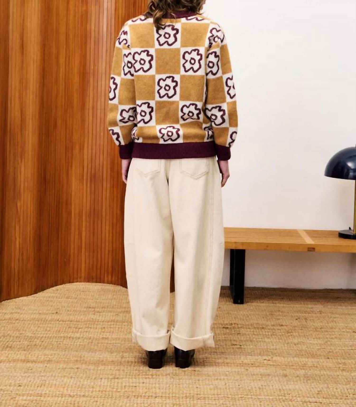 FRNCH Primevere Sweater Top in camel - women's sweater - alternate view