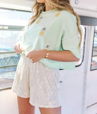 Peach Love - Pineapple Sequin Tee