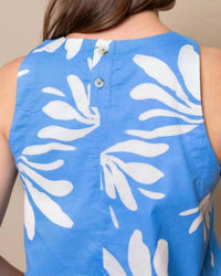 SOUTHERN TIDE Simone Leafy Luxe Printed Tank in boat blue - women's tank top - alternate view