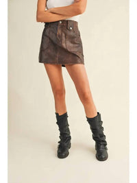 Mustard Seed Aspen Mini Skirt in rustic brown - women's skirt - alternate view