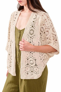 Tribal - Crochet Three Quarter Sleeve Cardigan