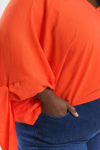 Adriana Contreras - Oversized Tie Sleeve Blouse - Plus