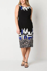 Maya Brooke - Abstract Print Cropped Jacket Dress