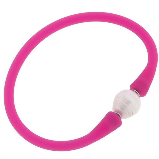 Canvas Style - Women's Bali Freshwater Pearl Silicone Bracelet