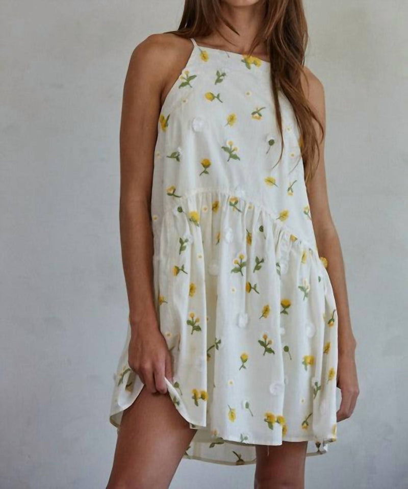 By Together Daisy Summer Dress in cream multi - women's dress