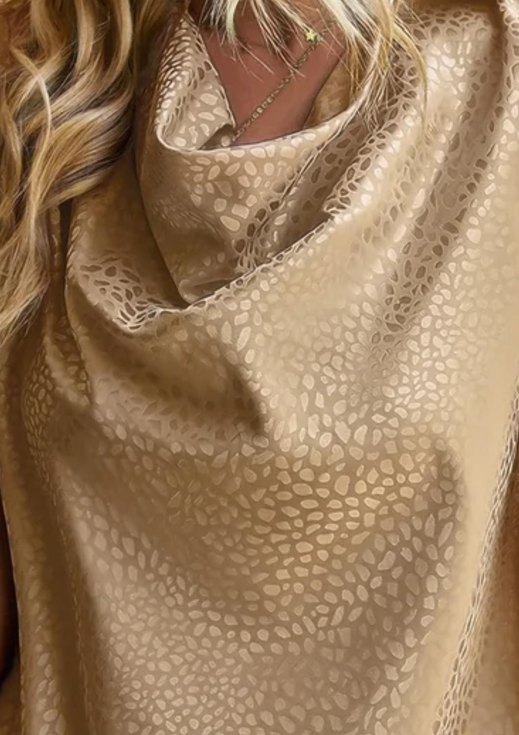 Supreme - Dotted Leopard Cowl Neck Blouse
