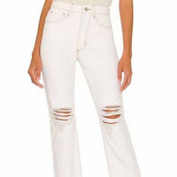 We Wore What - Wide Leg Distressed Jeans