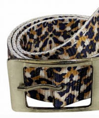 Showman Women's Nylon Pre Punched Holes Belt in leopard - women's accessory - detail view