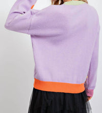 Easel - Daisy Patterned Knit Sweater Top