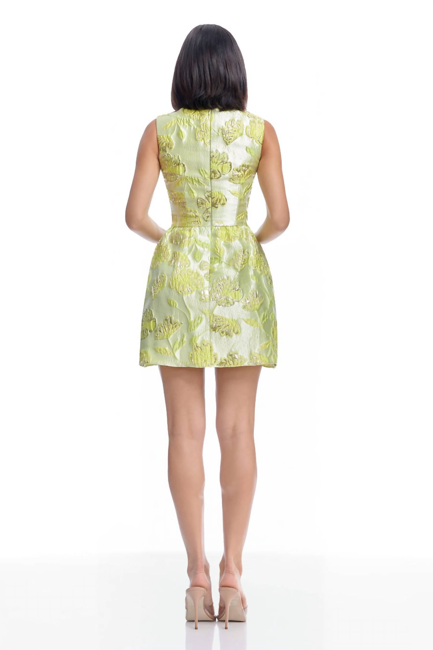 Dress The Population - Jackie Metallic Floral Jacquard Mini Dress