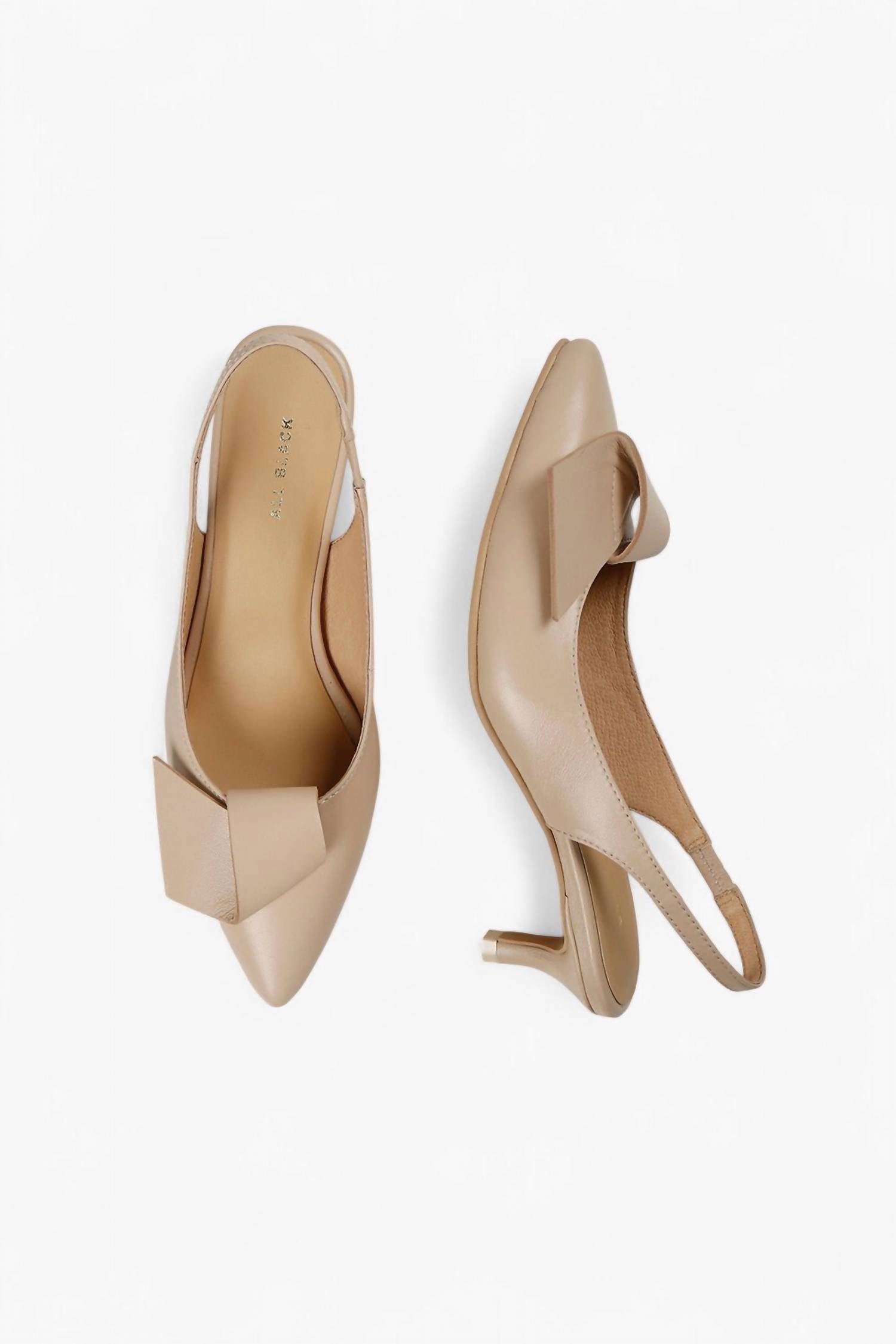 ALL BLACK Women's Flat Bow Kitten Heels in beige - women's heels - detail view