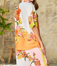 PAPARAZZI Printed Short Sleeve Shirt in pansy - women's t-shirt - alternate view