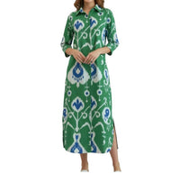 Fitzroy & Willa Sullivan Ikat Maxi Dress in green - women's dress