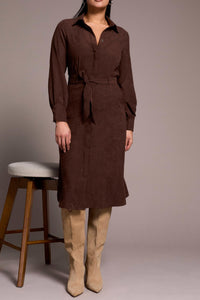 Tribal - Long Sleeve Midi Shirt Dress