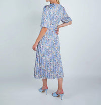 John Abgin - Multi Floral Pleated Midi Dress
