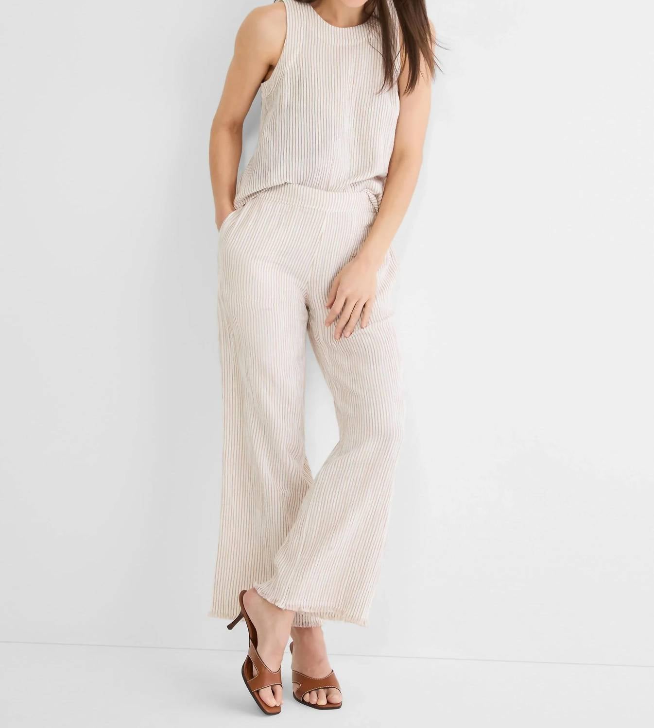 Nic + Zoe - Pin Stripe Gauze Pop On Tank Top