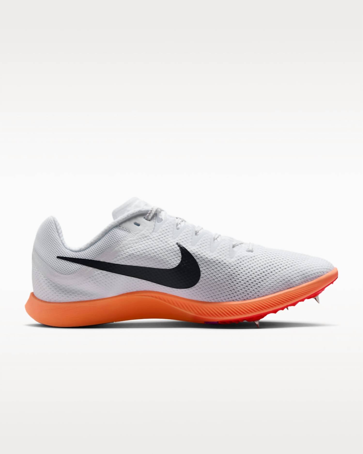 NIKE Unisex Zoom Rival Distance Track Shoes in white obsidian bright crimson - men's shoe - detail view