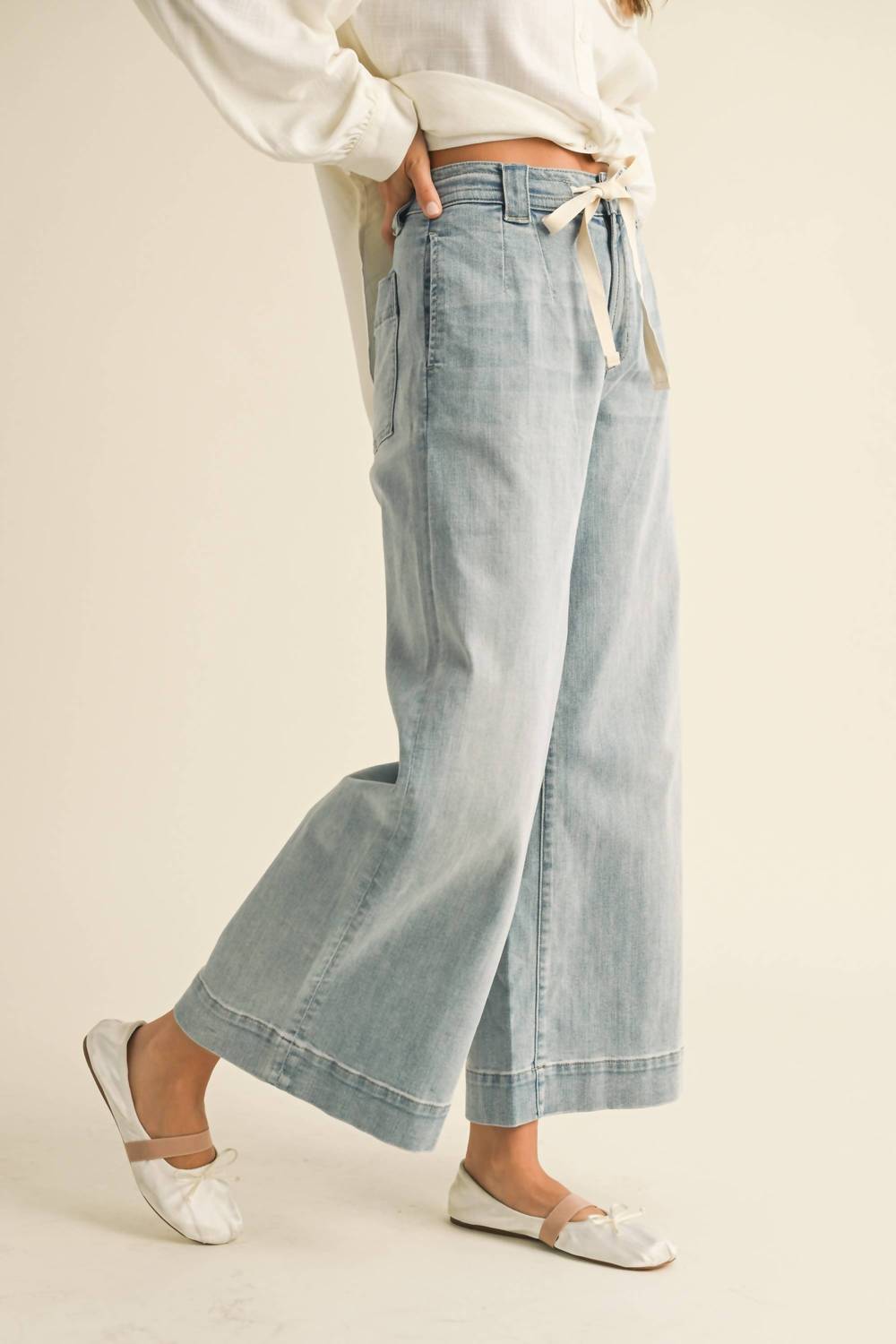 Miou Muse - Cindy Washed Denim Pants