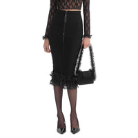 Self-Portrait - Ruffle Knit Midi Skirt