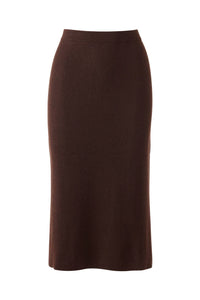 Kinross Women's Rib Skirt in chocolate - women's skirt
