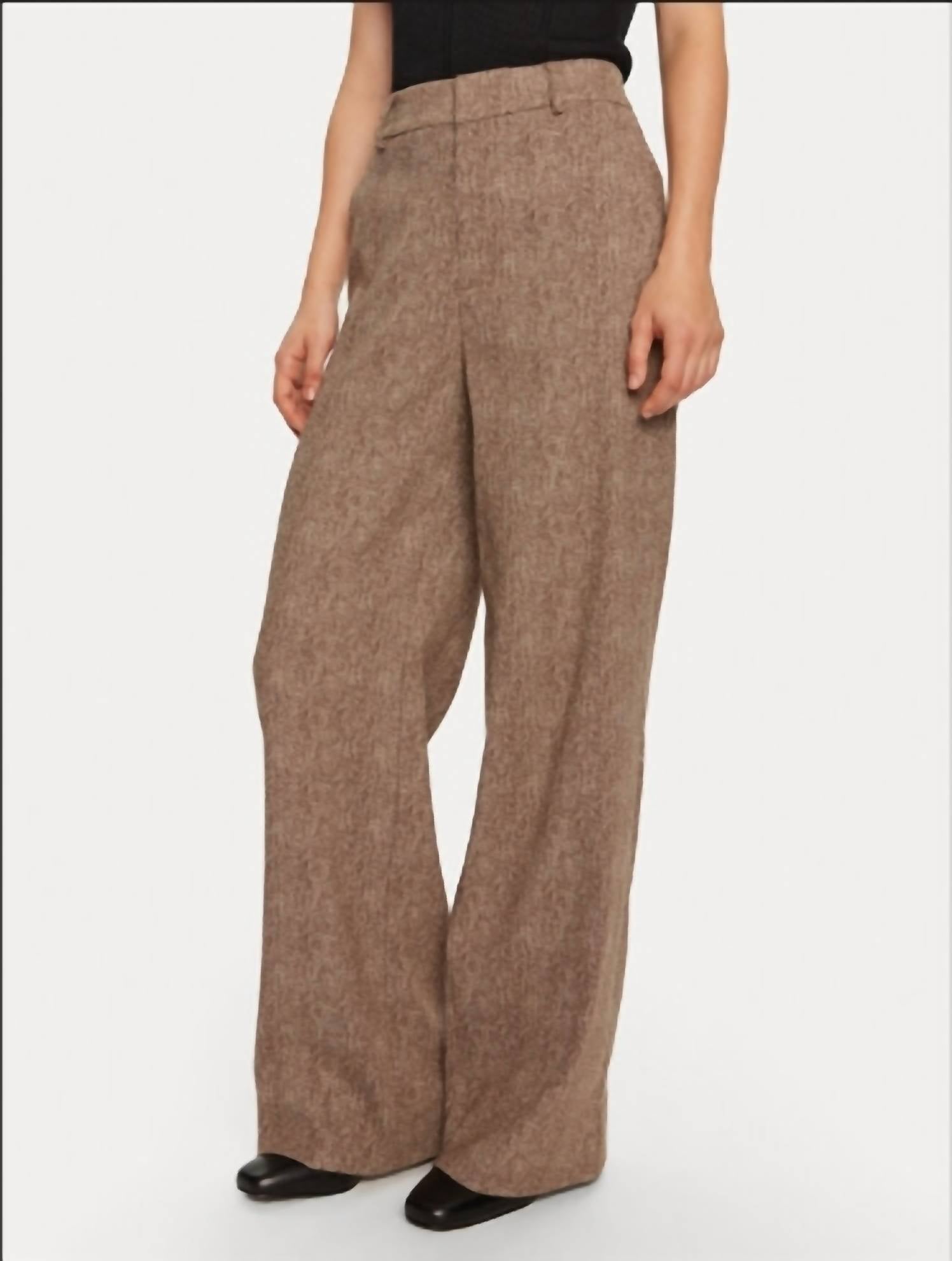 STAUD prince pant in mocha herringbone - women's pants