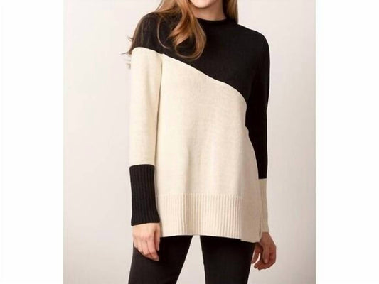 Habitat - Yin Yang Color Block Funnel Neck Sweater