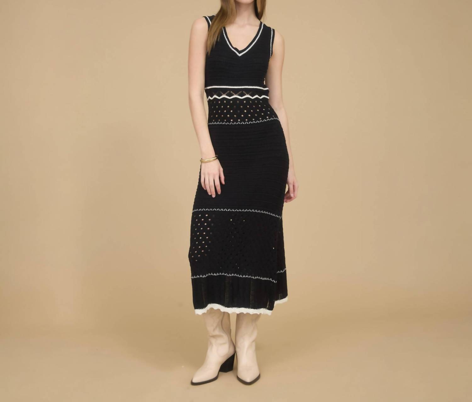 Blu Pepper - Nadia Crochet Midi Dress