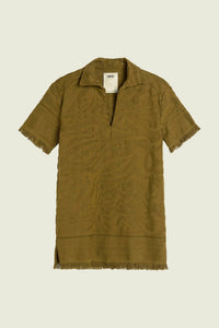 OAS Aya Terry Mini Dress in olive - women's dress