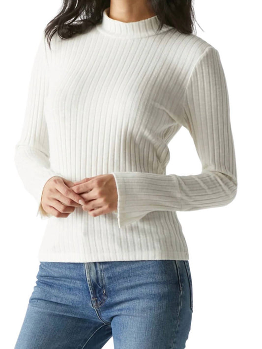 Michael Stars - OPAL BUTTON CUFF LONG SLEEVE RIBBED TURTLENECK TOP