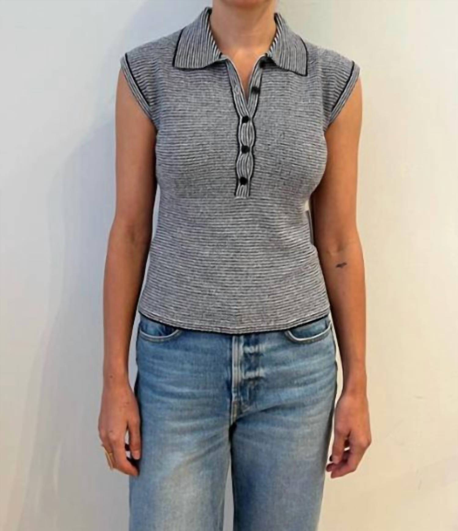 White + Warren - Terry Blend Sleeveless Polo