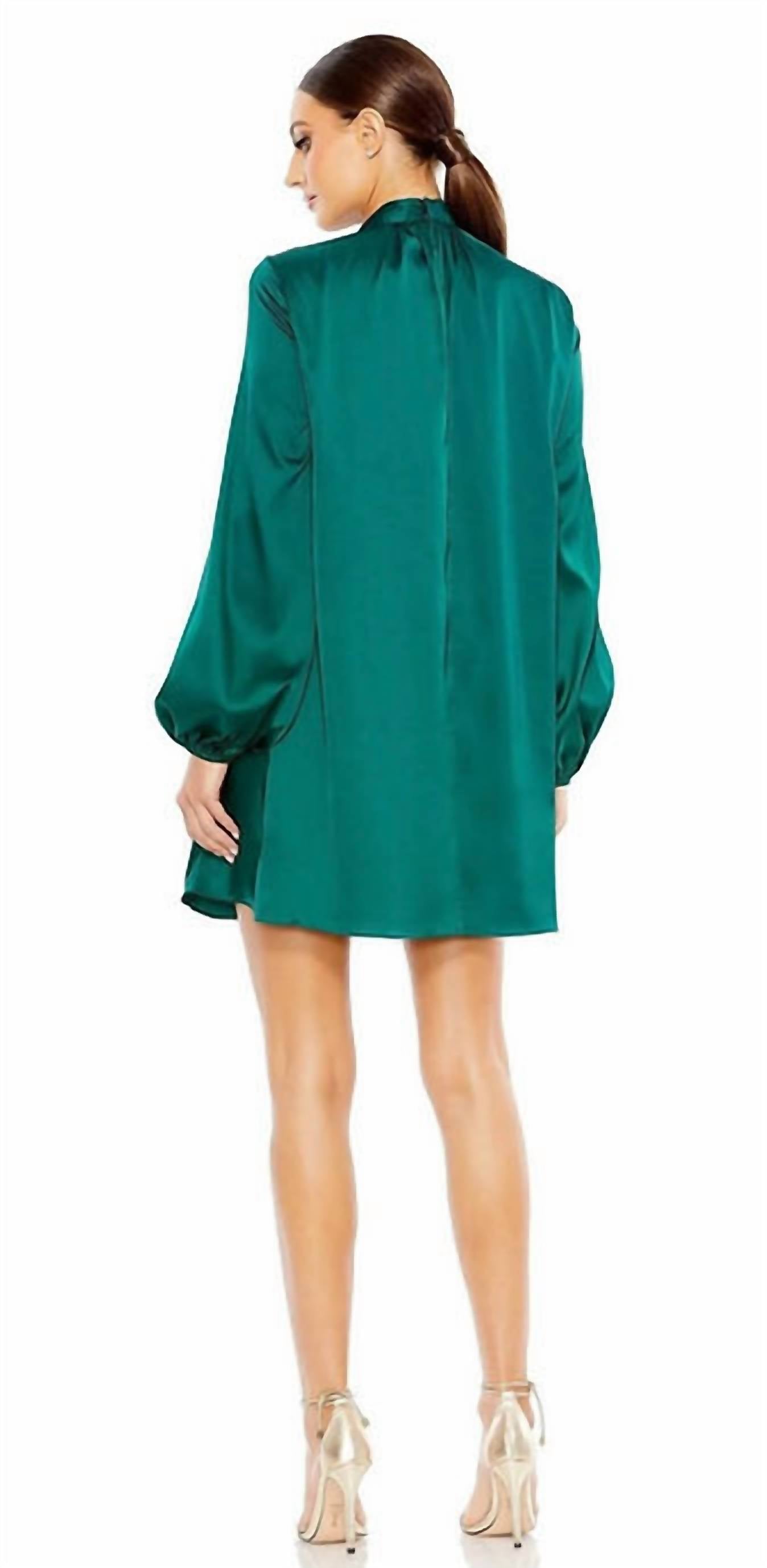 Mac Duggal - High Neckline Mini Column Dress