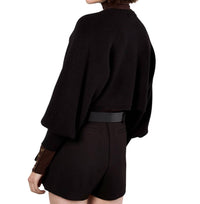 Apricot - Ribbed Batwing Cropped Cardigan