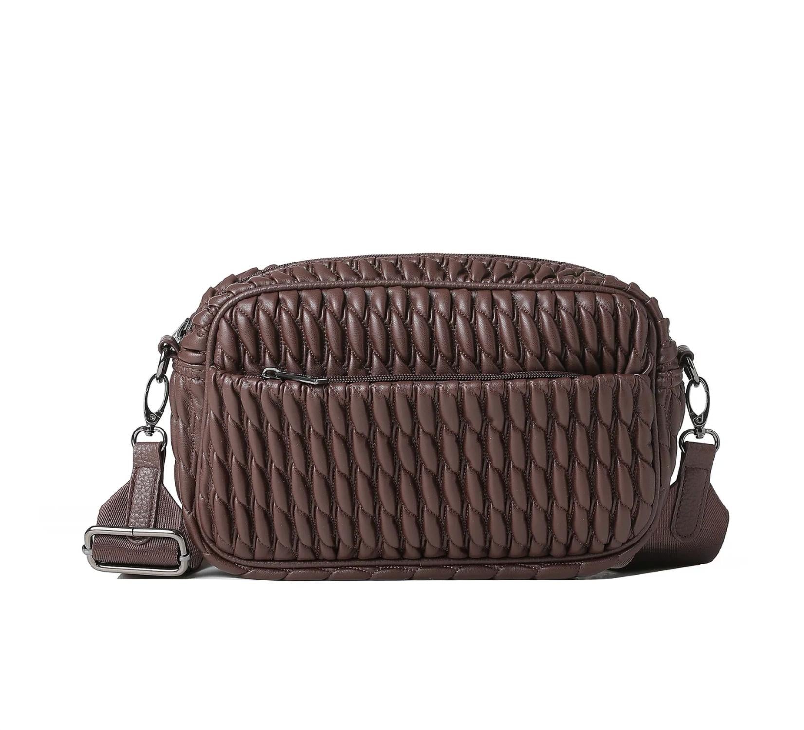 HAUTE SHORE Women's Noa Vegan Cargo Camera Crossbody Bag in chocolate - women's bag