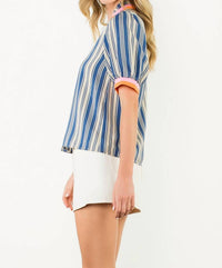 Thml - Short Sleeve Striped V-neck Top